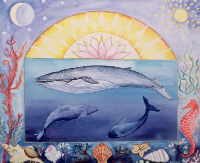 Whales (month of September from a calendar) by Vivika Alexander